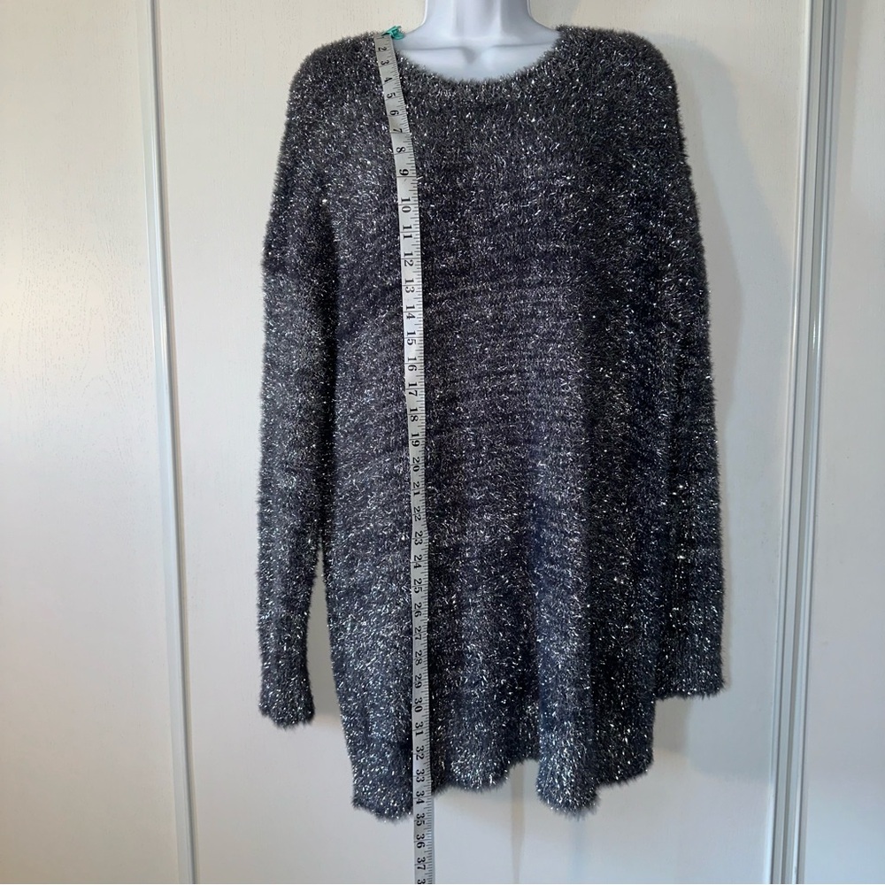 By Anthropologie Women’s Metallic Gray/Silver Eyelash Knit Mini Dress-Size Small - Picture 10 of 10